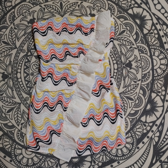 Tularosa Strapless Embroidered Ruffle Dress Size XS - Picture 2 of 15